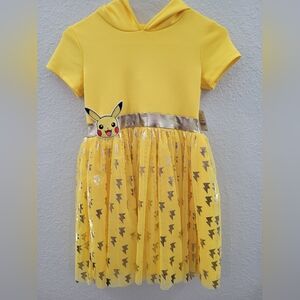 Pokemon Yellow Pikachu Dress with Hood Large 10/12